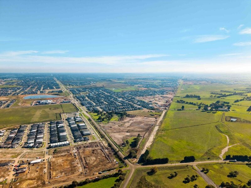 Aerial view of Alma Clyde North under construction
