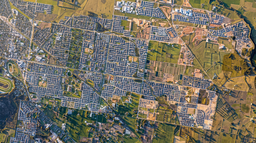 Aerial view of Clyde North suburb